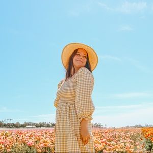 Amazon | Cottagecore Puff Sleeve Off The Shoulder Gingham Dress